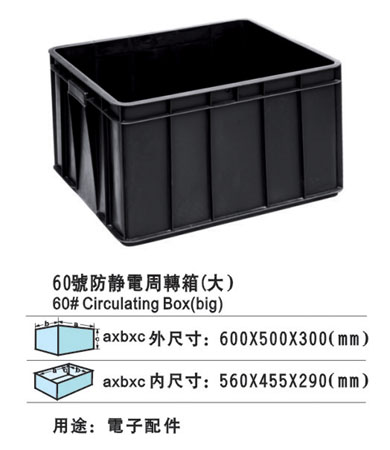 60#防靜電周轉箱 防靜電膠筐廠家批發(fā) 防靜電膠箱